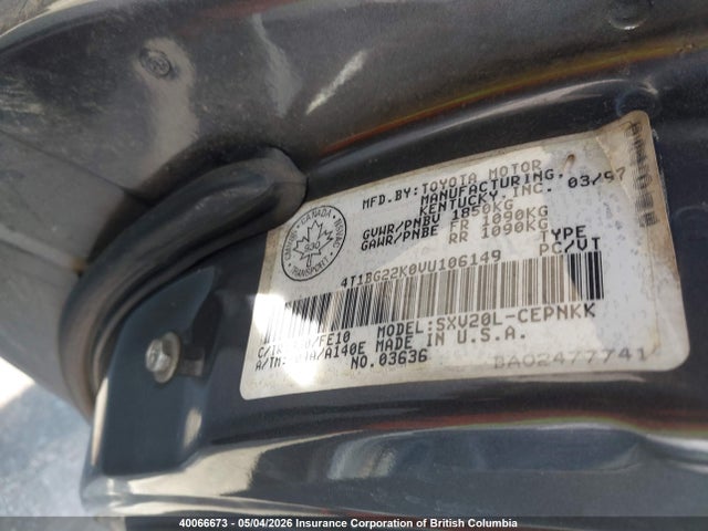 Aukcja sprzedaży 1997 Toyota Camry Ce/le/xle, vin: 4T1BG22K0VU106149, numer aukcji: 40066673