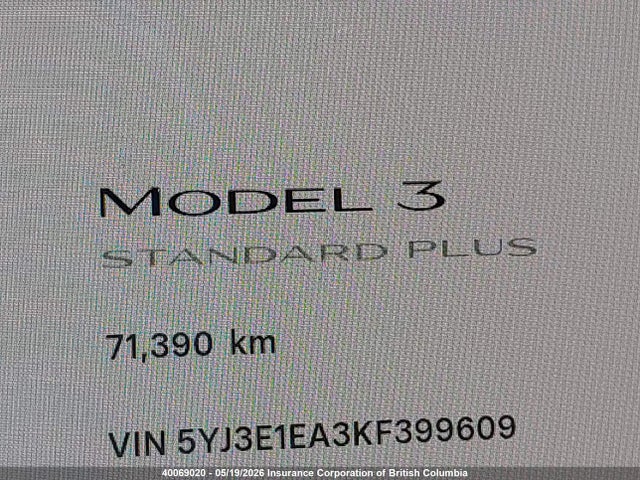 Продажа на аукционе авто 2019 Tesla Model 3, vin: 5YJ3E1EA3KF399609, номер лота: 40069020