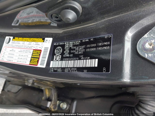 Auction sale of the 2024 Toyota Highlander Hybrid Limited/hybrid Platinum, vin: 5TDEBRCH4RS628319, lot number: 40066604