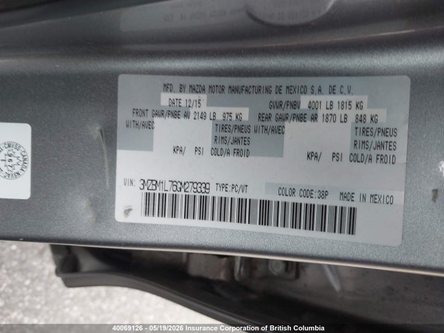 3MZBM1L76GM279339 Mazda 3 TOURING