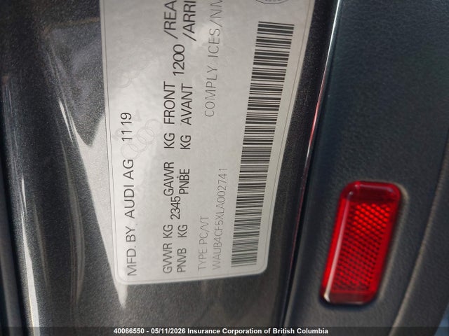 Продаж на аукціоні авто 2020 Audi S5 3.0t Technik, vin: WAUB4CF5XLA002741, номер лоту: 40066550