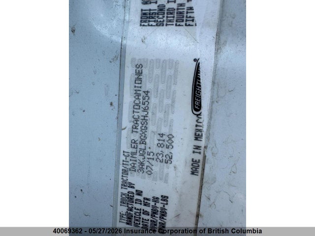 Продаж на аукціоні авто 2016 Freightliner Cascadia 125, vin: 3AKJGLBGXGSHJ6554, номер лоту: 40069362