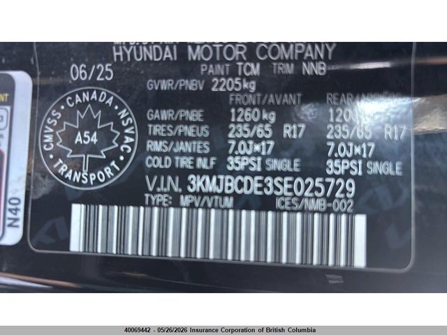 Auction sale of the 2025 Hyundai Tucson Sel, vin: 3KMJBCDE3SE025729, lot number: 40069442