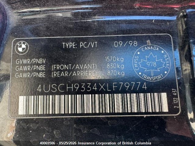 Продаж на аукціоні авто 1999 Bmw Z3 2.3, vin: 4USCH9334XLF79774, номер лоту: 40069506