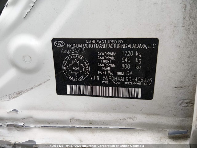 Aukcja sprzedaży 2013 Hyundai Elantra Gls/limited, vin: 5NPDH4AE9DH406976, numer aukcji: 40065436