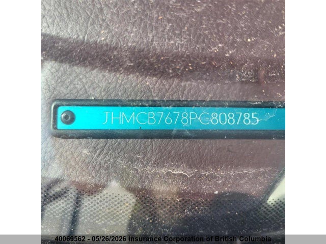 40069562 :رقم المزاد ، JHMCB7678PC808785 vin ، 1993 Honda Accord Ex مزاد بيع