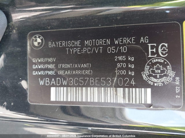 40069597 :رقم المزاد ، WBADW3C57BE537024 vin ، 2011 Bmw 328i مزاد بيع