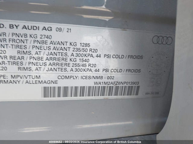 WA1M2AFZ6NP013903 Audi Q4 E-tron 50 Technik