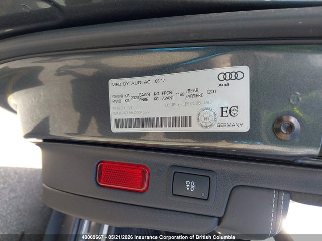 Aukcja sprzedaży 2018 Audi S5, vin: WAUC4CF58JA004666, numer aukcji: 40069667