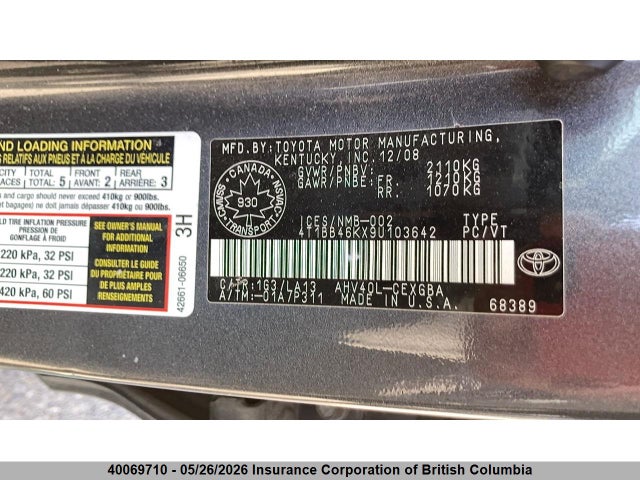 Aukcja sprzedaży 2009 Toyota Camry, vin: 4T1BB46KX9U103642, numer aukcji: 40069710