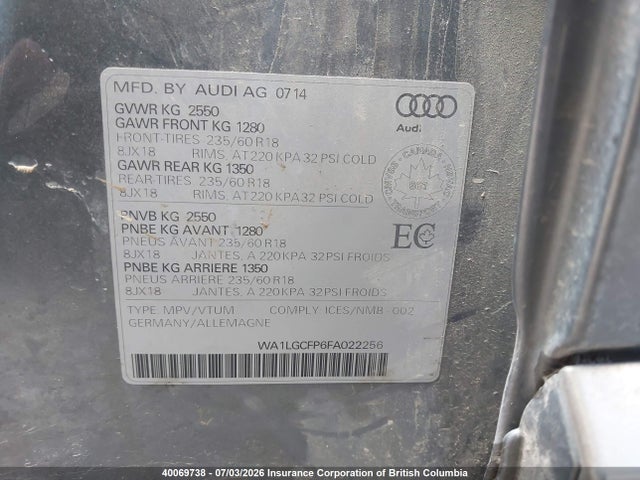Audi Q5 2015 WA1LGCFP6FA022256 Image 9
