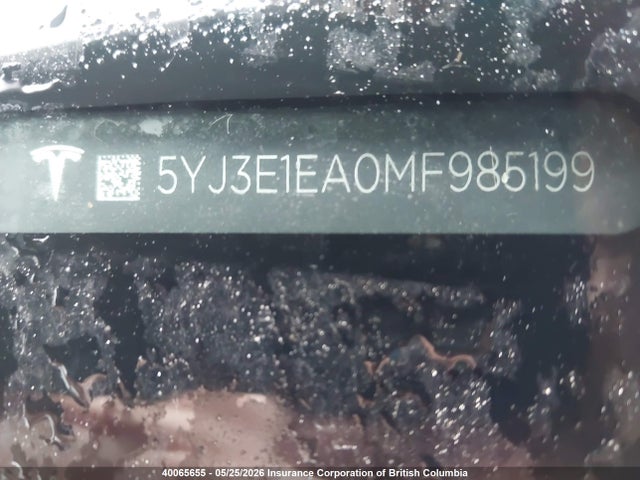 Продаж на аукціоні авто 2021 Tesla Model 3, vin: 5YJ3E1EA0MF985199, номер лоту: 40065655