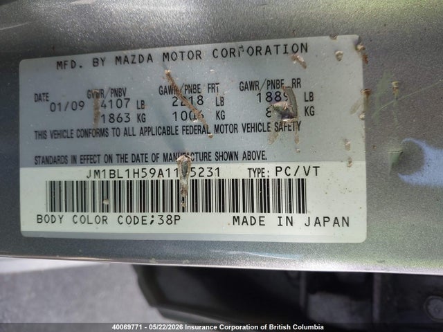 Продаж на аукціоні авто 2010 Mazda 3 S, vin: JM1BL1H59A1115231, номер лоту: 40069771