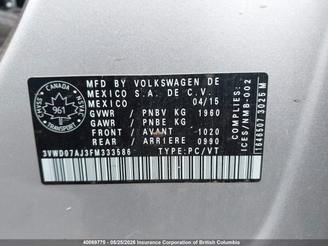 3VWD07AJ3FM333586 Volkswagen Jetta