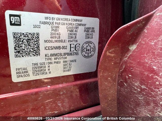 40069826 :رقم المزاد ، KL4MMGSL8PB063765 vin ، 2023 Buick Encore Gx Essence مزاد بيع