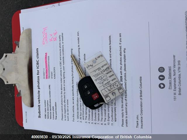 Продажа на аукционе авто 2024 Toyota Corolla Cross L, vin: 7MUAAAAGXRV074559, номер лота: 40069830