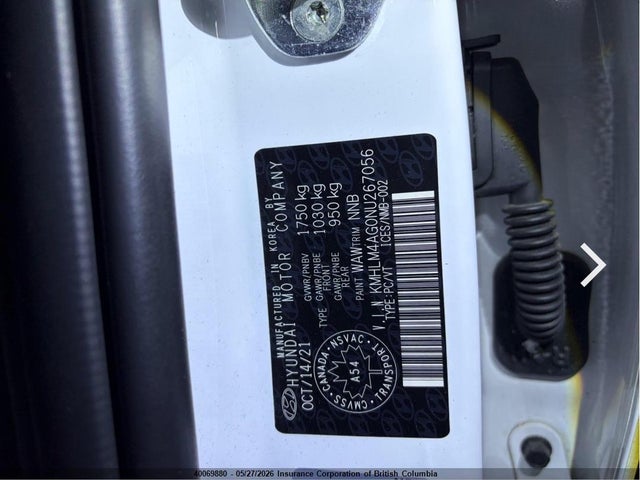 Продажа на аукционе авто 2022 Hyundai Elantra Sel, vin: KMHLM4AG0NU267056, номер лота: 40069880