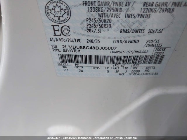 Продаж на аукціоні авто 2008 Lincoln Mkx, vin: 2LMDU88C48BJ05007, номер лоту: 40062337