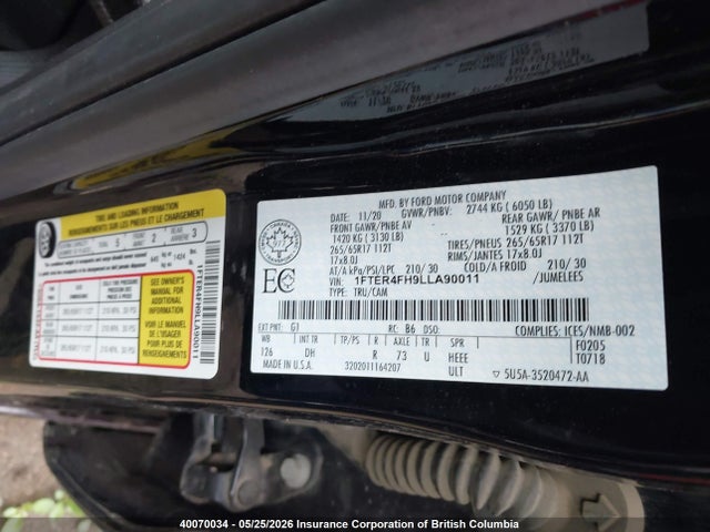1FTER4FH9LLA90011 Ford Ranger Lariat