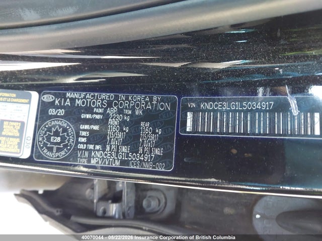 KNDCE3LG1L5034917 KIA Niro