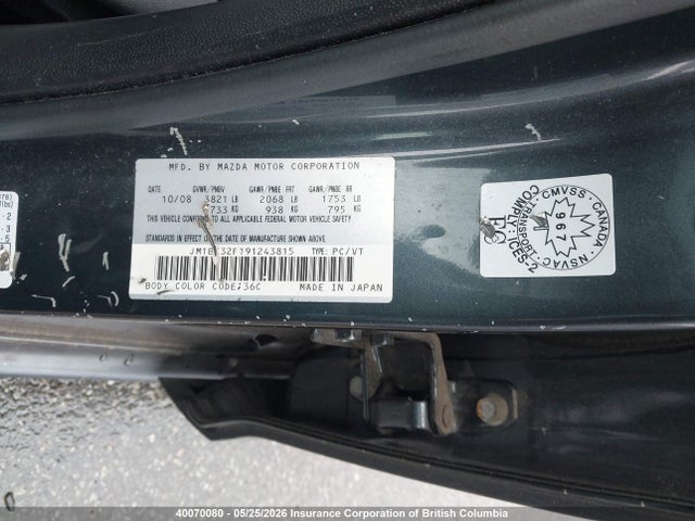 Aukcja sprzedaży 2009 Mazda Mazda3 Gs/gx, vin: JM1BK32F191243815, numer aukcji: 40070080