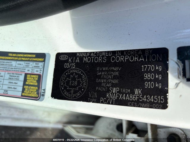Продажа на аукционе авто 2015 Kia Forte, vin: KNAFX4A86F5434515, номер лота: 40070119