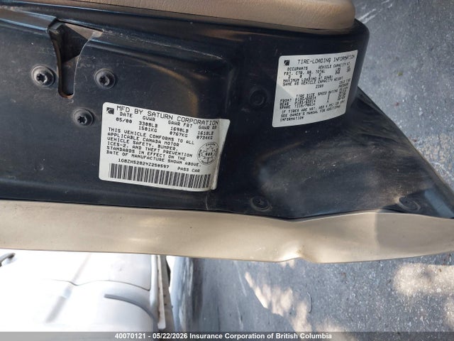 Aukcja sprzedaży 2000 Saturn Sl1, vin: 1G8ZH5282YZ250597, numer aukcji: 40070121