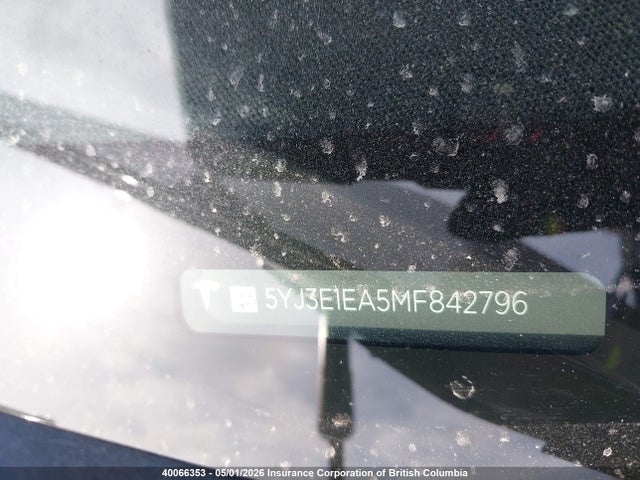 Продаж на аукціоні авто 2021 Tesla Model 3, vin: 5YJ3E1EA5MF842796, номер лоту: 40066353