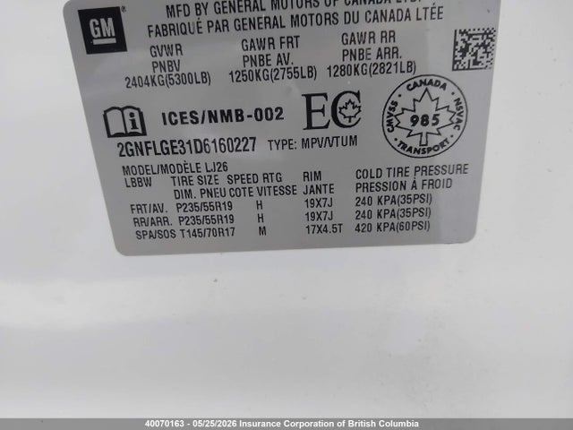 Aukcja sprzedaży 2013 Chevrolet Equinox Ltz, vin: 2GNFLGE31D6160227, numer aukcji: 40070163