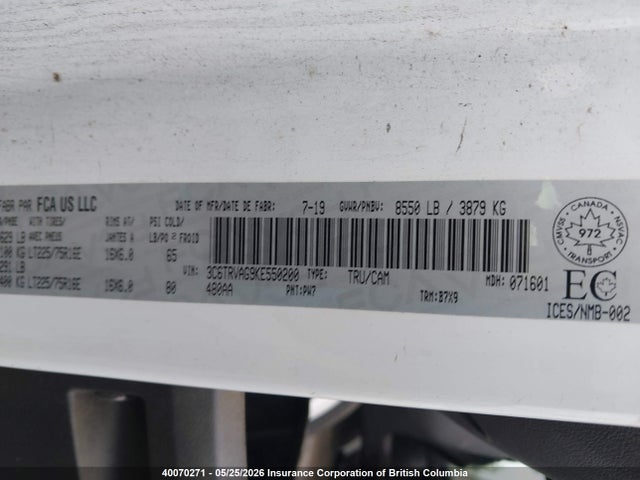 3C6TRVAG9KE550200 RAM Promaster 1500 1500 Standard