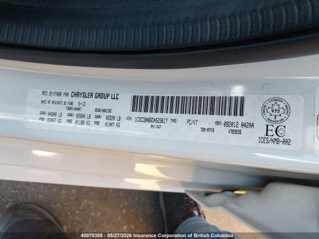 Auction sale of the 2013 Chrysler 200, vin: 1C3CCBAB6DN523617, lot number: 40070305