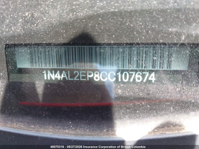 2012 Nissan Altima S მანქანა იყიდება აუქციონზე, vin: 1N4AL2EP8CC107674, აუქციონის ნომერი: 40070316