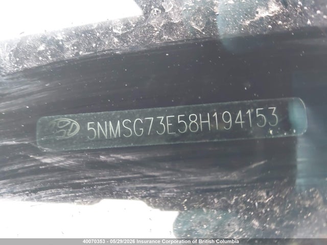 40070353 :رقم المزاد ، 5NMSG73E58H194153 vin ، 2008 Hyundai Santa Fe Gl مزاد بيع