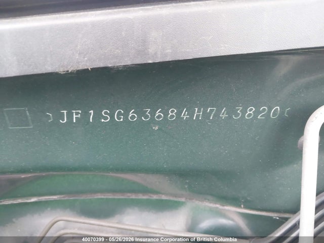 2004 Subaru Forester 2.5x მანქანა იყიდება აუქციონზე, vin: JF1SG63684H743820, აუქციონის ნომერი: 40070399