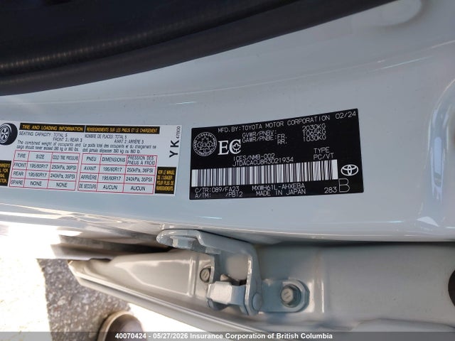 JTDACACU8R3021934 Toyota Prius
