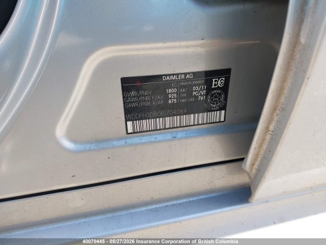 40070445 :رقم المزاد ، WDDFH3DB0BJ704069 vin ، 2011 Mercedes-benz B200 مزاد بيع