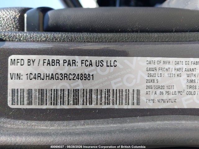 1C4RJHAG3RC248981 Jeep Grand Cherokee Laredo/altitude