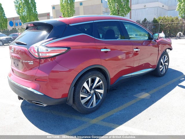 Продаж на аукціоні авто 2015 Nissan Murano S/sl/sv/platinum, vin: 5N1AZ2MH5FN277403, номер лоту: 40070496