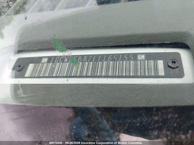 40070540 :رقم المزاد ، 1GCWGFBA7E1165155 vin ، 2014 Chevrolet Express 2500 1wt مزاد بيع