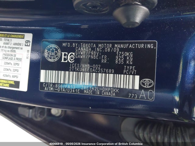 Aukcja sprzedaży 2010 Toyota Corolla Matrix, vin: 2T1KU4EE0AC257689, numer aukcji: 40066819