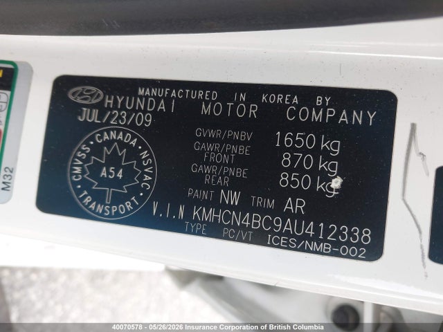 Auction sale of the 2010 Hyundai Accent Gls, vin: KMHCN4BC9AU412338, lot number: 40070578