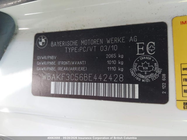 40063555 :رقم المزاد ، WBAKF3C56BE442428 vin ، 2011 Bmw 328 Xi مزاد بيع
