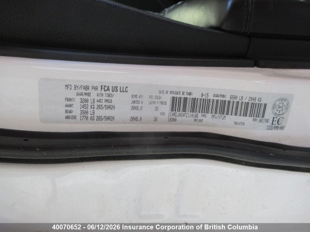 Dodge Durango Sxt 2015 1C4RDJAG4FC114166 Image 10
