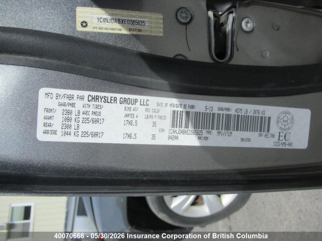Aukcja sprzedaży 2014 Jeep Compass Sport/north, vin: 1C4NJDABXED565625, numer aukcji: 40070666