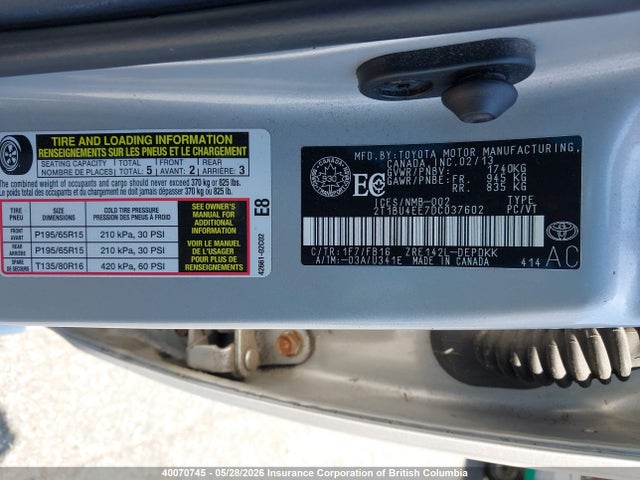 Продаж на аукціоні авто 2013 Toyota Corolla Ce, vin: 2T1BU4EE7DC037602, номер лоту: 40070745