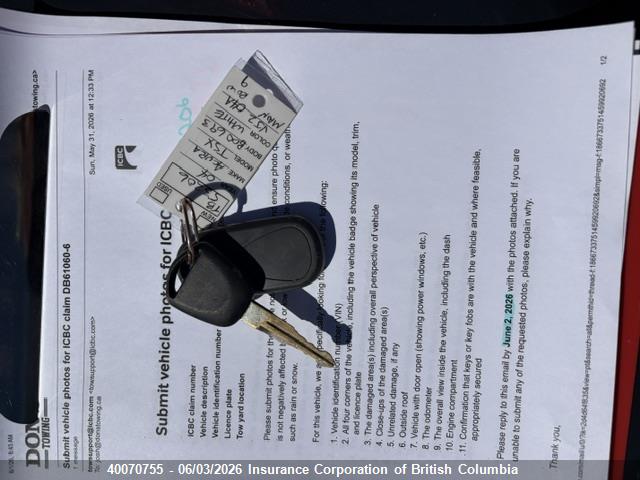 40070755 :رقم المزاد ، JH4CL95894C800693 vin ، 2004 Acura Tsx مزاد بيع