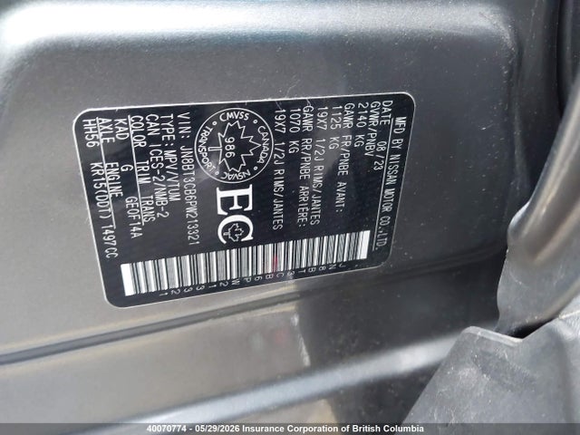 Auction sale of the 2023 Nissan Rogue, vin: JN8BT3CB6PW213321, lot number: 40070774