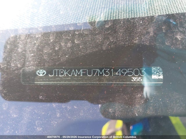 Aukcja sprzedaży 2021 Toyota Prius, vin: JTDKAMFU7M3149503, numer aukcji: 40070875