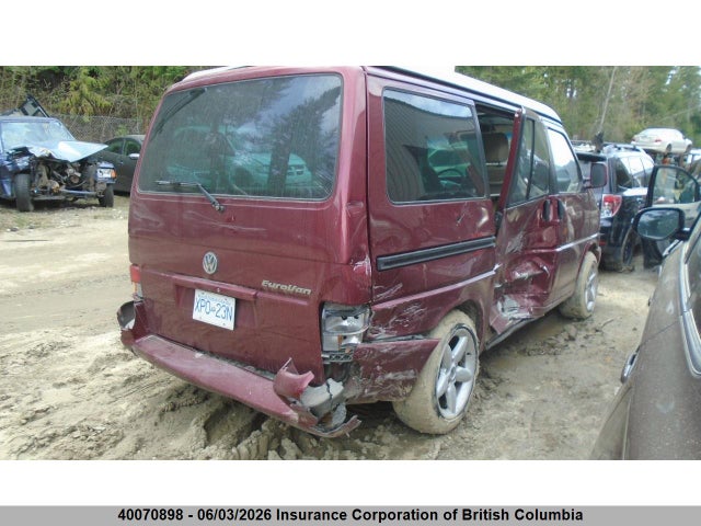 2002 Volkswagen Eurovan Gls მანქანა იყიდება აუქციონზე, vin: WV2KB47082H083635, აუქციონის ნომერი: 40070898