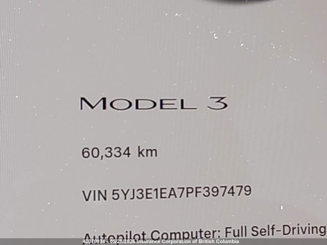 Продажа на аукционе авто 2023 Tesla Model 3, vin: 5YJ3E1EA7PF397479, номер лота: 40070934